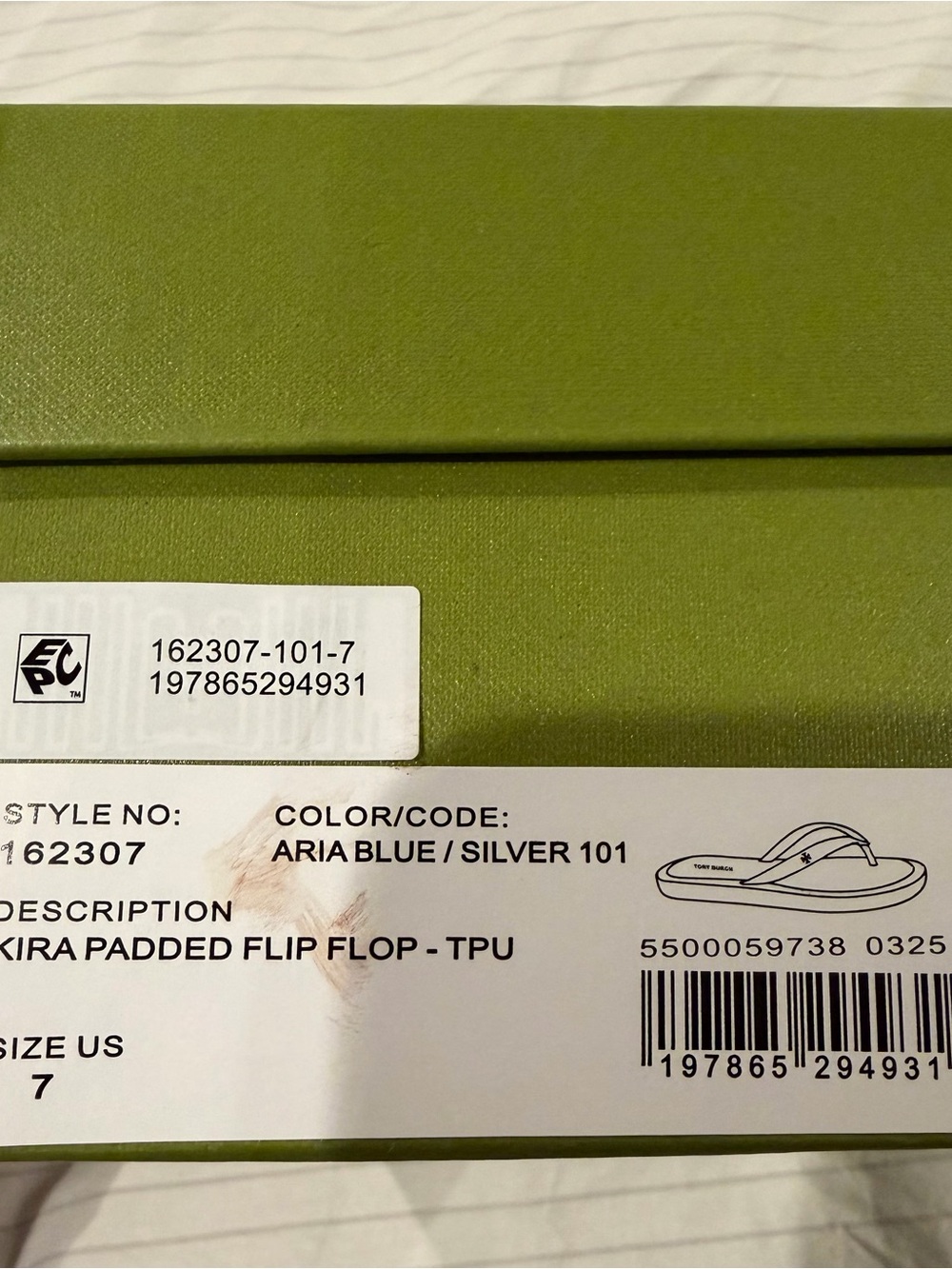 Tory Burch Powder Blue Logo Thong Sandals - Picture 5 of 8